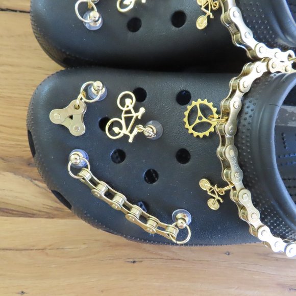 Bling Bling Next Level Shoe Game Adult Crocs Charms Pendants Chains Gold Set o 2 - Picture 6 of 7